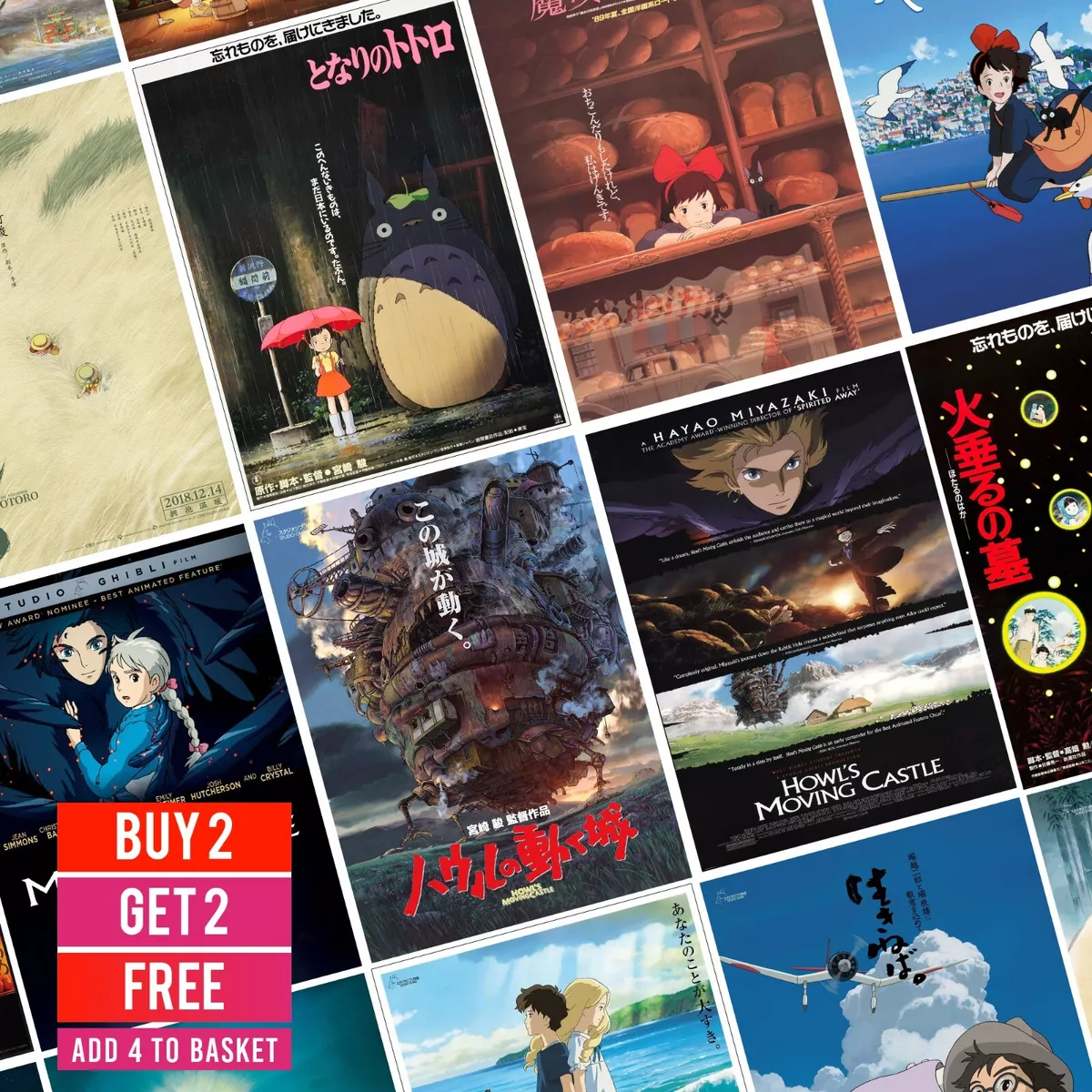 Studio Ghibli Miyazaki Classic Anime Film Posters Gift Idea Art