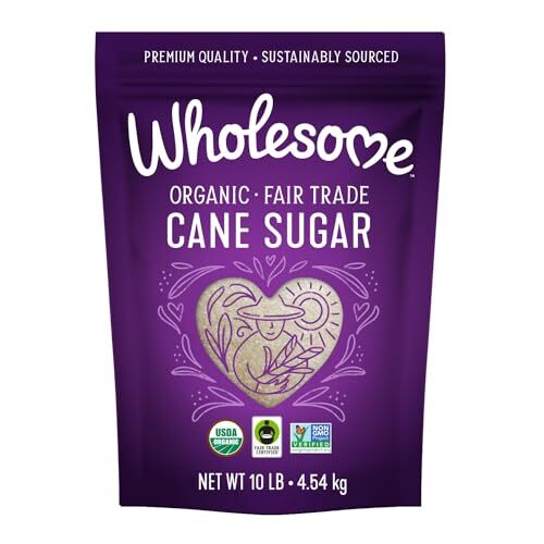 Wholesome Sweeteners 10-Pound Organic Cane Sugar Fair Trade Non GMO Gluten Fr...