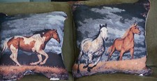 Western Decor Horse Decorator Pillows, 20"x20",Set of Two, 2 sided, Marshfield