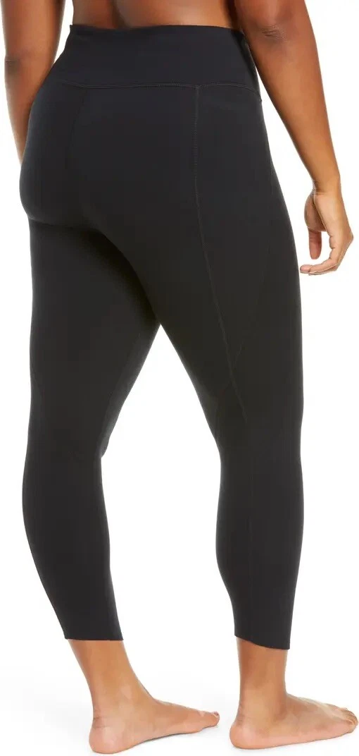 NEW Zella Studio Lite High Waist Pocket 7/8 Leggings - Black - Plus Size 1X