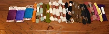 Vntg! LOT 26 DMC Bucilla Nostra Zephyr Wool Yarn Tapestry Crewel Persian Virgin