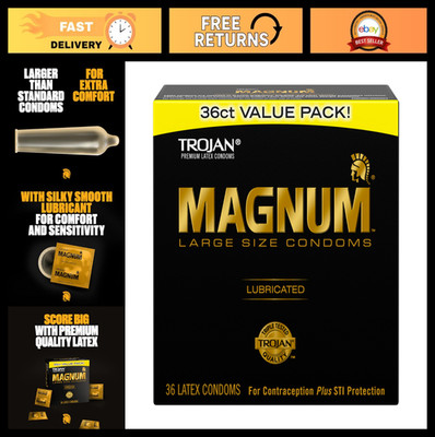 ''Large Lubricated Condoms, Comfortable & Smooth, 36 Count Pack - Best Seller''