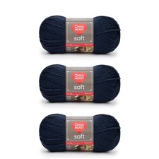 3 Pack 5oz Soft Navy Yarn Acrylic 4 Medium Worsted 256 Yards Knitting