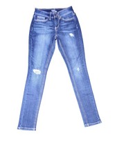 Time and Tru Jeans Womens 4 Blue Skinny Distressed Stretch Denim Medium Wash
