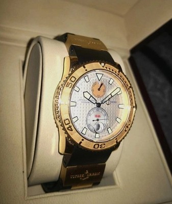 Ulysse Nardin 18k Gold Maxi Marine Diver 42.7mm | Silver Dial Ref. 266-33-3A/90 