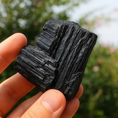 3PCS Raw Black Tourmaline Rough Stones Healing Crystals Mineral Rock Specimens