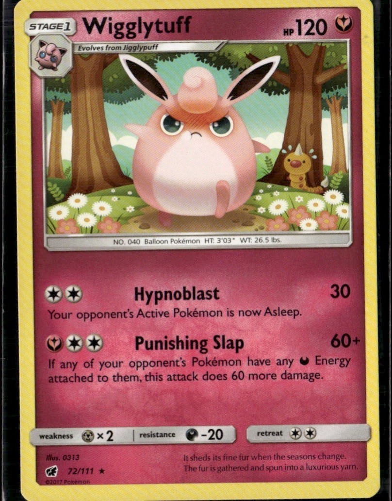 Wigglytuff Rare SM Crimson Invasion 72/111 Fairy Pokemon Card