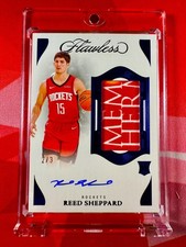2024 Flawless REED SHEPPARD Vertical Patch Auto /3 Sapphire Sponsorship Tag RC