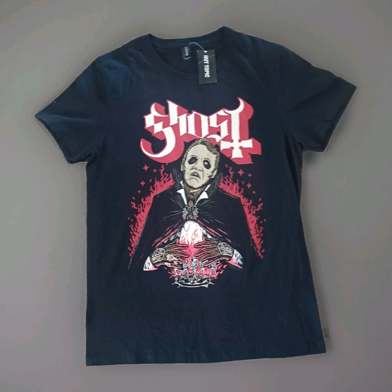 Hot Topic Ghost T-shirt Mens Size Medium Black Crew Neck Short Sleeve