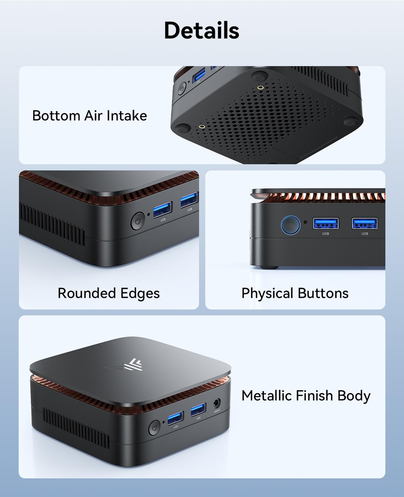 KAMRUI Essenx E1 Mini PC, N95 Processor up to 3.4GHz, 12GB LPDDR5 RAM 256GB M...