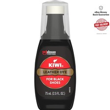 Durable and Water-Resistant KIWI Black Leather Dye 2.5 oz - Includes Applicator