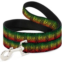 "Dog Leash Zebra Head Rasta Narrow 0.5\" (Us Import)"