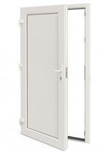 Kunststoff Nebentür Nebeneingangstür Schuppentür Garagentür innenöffnend weiß
