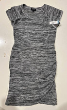 Cloud&Sky Missy Short Sleeve Knit Ruched Dress Size L Color Grey