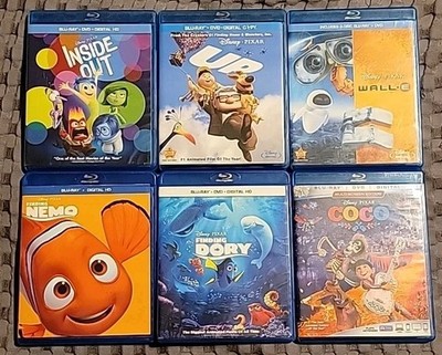 Disney Pixar Animation Blu-ray LOT: Wall E Coco Inside Out Finding Nemo Dory UP