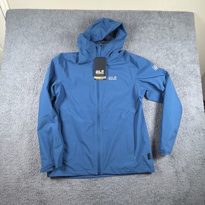 Jack Wolfskin JWP Shell Mens Medium Blue Waterproof Texipore Ecosphere New