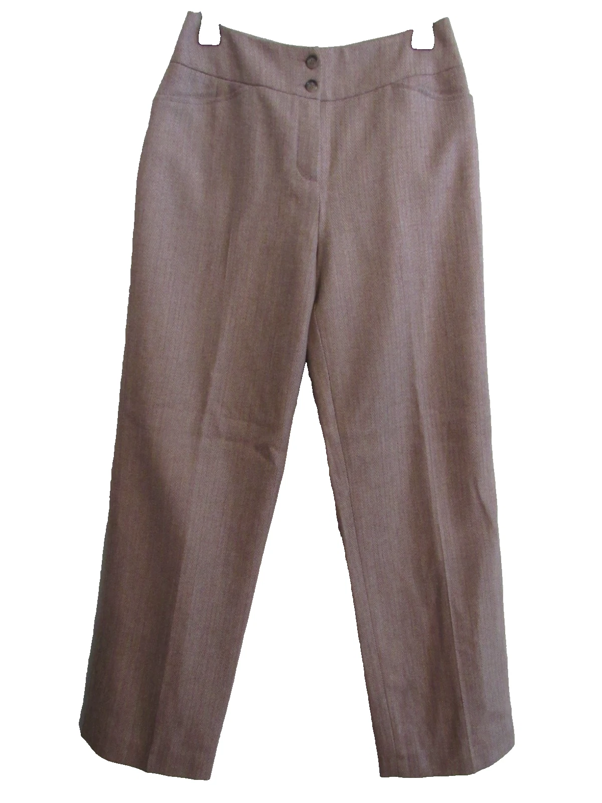 Harve Benard Holtzman taupe lined 100% wool dress pants herringbone size 6 NWOT