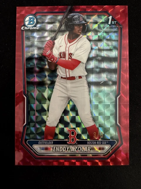 2026 Bowman Enddy Azocar Chrome Prospects Red Geometric Refractor /5 - Gradable