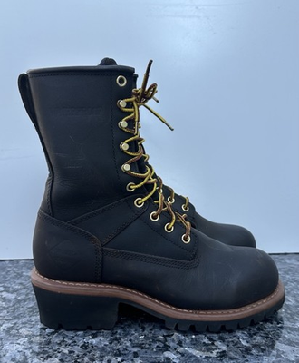 #ad #ad WORK ZONE BOOT 10quot; STEEL TOE LEATHER LOGGER Mens Size US 6.5 $120.00