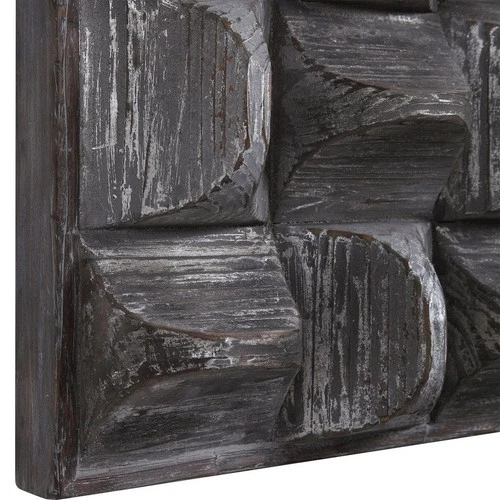 UTTERMOST 4240 PICKFORD SCOOPED FIR WOOD BLOCKS DISTRESS GRAY SILVER WALL DECOR - Picture 6 of 7