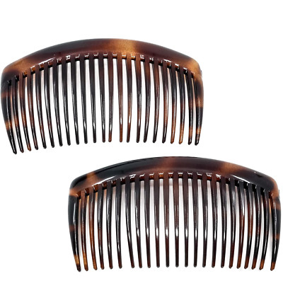 Paris AD66/2 French Side Comb Large Curved Tortoiseshell Hair Combs for Women Fi