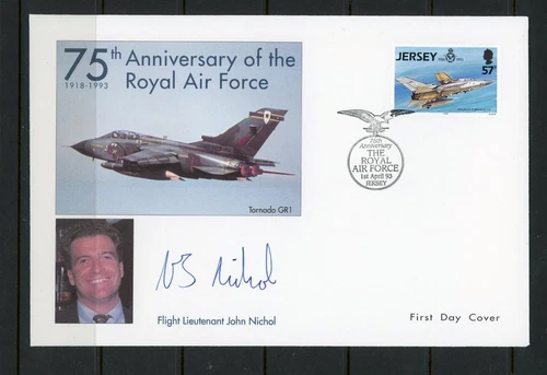 Jersey 1993 SG 623 RAF Anniversary  Tornado Air  Pilot signed FDC