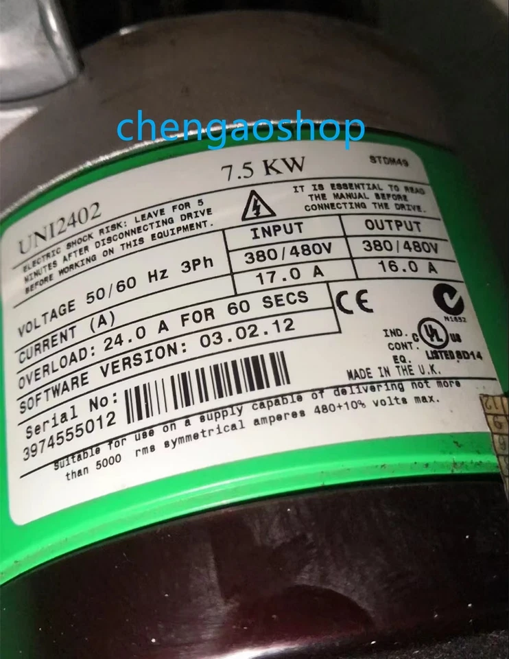 1PCS 100% tested CONTROL TECHNIQUES CT UNI2402 7.5KW via #U661C YG - Image 2 of 2