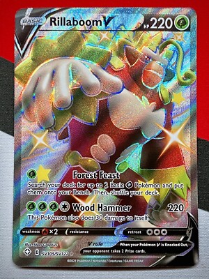 shiny rillaboom pokemon card Pokemon Rillaboom VMAX SV106/SV122 PSA 10