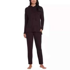 NWT MAX  MIA 1548898 BLACK LOUNGE SET SUPER SOFT HOODIE  DRAWSTRING PANTS XS