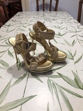 Casadei scarpe donna dècolletè pelle Oro con tacchi alti e plateau 37