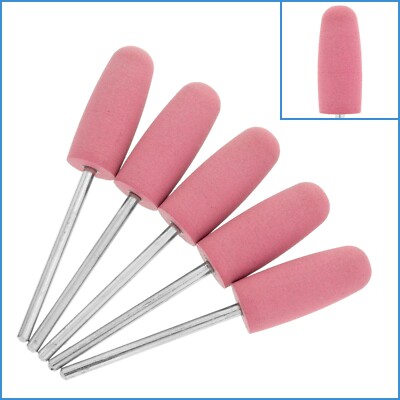 5pcs 400 Grit 10mm Bullet Diamond Silicone Polishing Burr Bur For Rotary Tool