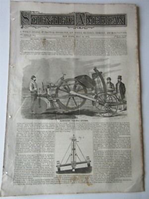 1875 Scientific American May 29 Randolph's Virginia Ditcher