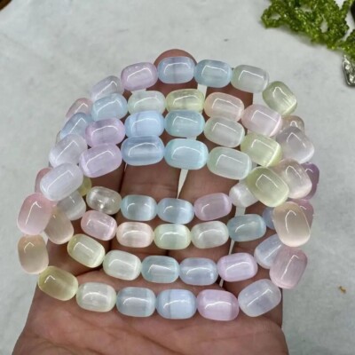 Natürliche gefärbte bunte Calcit/Selenit Perlen Katzenauge Edelstein Schmuck Armband