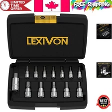 13-Piece Black HEX Bit Socket Set in S2 Alloy Steel with Heavy-Duty Storage Case