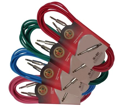 GITARRENKABEL 6m - TRENDFARBEN - GOLDTIP - KLINKE 6.3 - INSTRUMENTEN KABEL - MSA