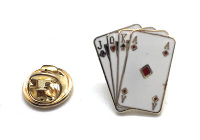 kartenspiel ansteckabzeichen ace king jack queen diamonds