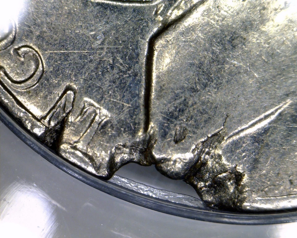 1963 ERROR ANACS EF45 Ragged Clip Jefferson Nickel UNDER WEIGHT Clipped Coin NR - Image 2 of 4