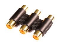 RCA Coupler 3, for AV / phono cable, gender changer, extension