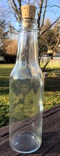 5 oz Glass Bottle w/ Cork 6.5"h, 1.75"diam  Multiuse NEW Storage, Crafts