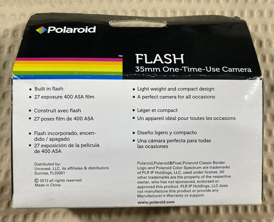 Polaroid 35mm One-Time-Use 27exp 400 ASA Film Camera w/ Flash FS73-04 Exp: 2019 - Image 2 of 4