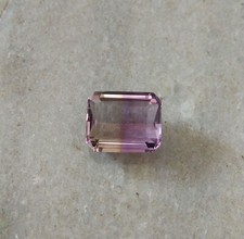 Gemas de ametrino de corte esmeralda bicolor natural de 5,84 quilates para li...