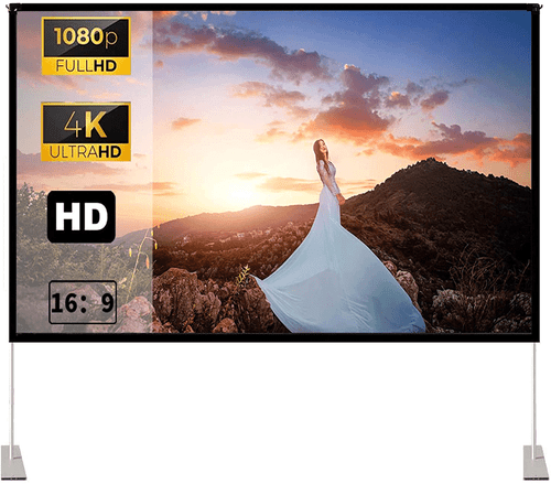 100" 16:9 Projector Screen with Stand For Indoor Outdoor Home Theater Projection - Picture 3 of 8