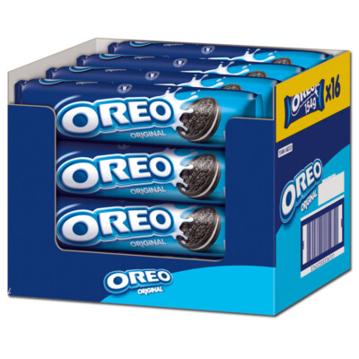 (11,08 /1kg) Oreo Original, gefüllter Doppelkeks, 16 Packungen je 154g
