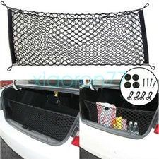 Universal Rear Cargo Trunk Storage Organizer Net For Car Plus mounting Points