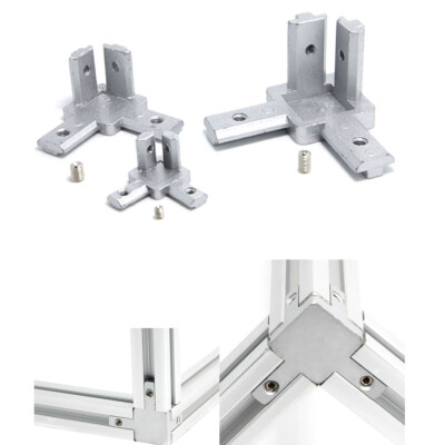 2020/3030/4040 Aluminum T-slot profile 3-way 90 deg inside corner bracket 4 set