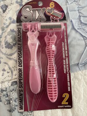 NEW Ladies Pink 6 blade Pivoting Lubricating Strip razors Assured Posh Pink