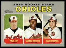 2019 Topps Heritage #343 Rookie Stars Fry Mullins Wynns Baltimore Orioles RC