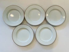DANSK Concerto Allegro Bread Dessert Plates 7¼" Gray Rim- Set of 5