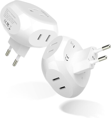 Ceptics Europe Travel Adapter Type C -USA to Any Type C country Spain, Greece