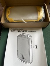 Zebra TC51/52/56/57/510K Rugged Boot Case Yellow w/ Hand Strap  Tempered Glass